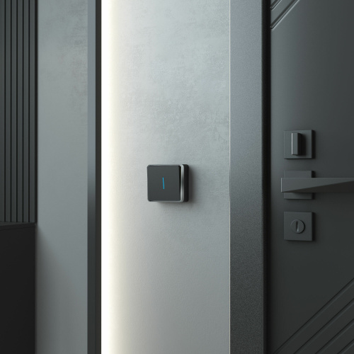 Выключатель одноклавишный с подсветкой Gallant черный/хром W5010135 фото 3