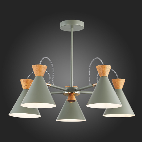 SLE125112-05 Светильник потолочный Серый, Золотистый/Серый, Темное дерево E14 5*40W MODICA фото 6