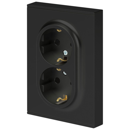 Розетка ЭРА Arktik 16-2105-05 двойная с заземлением 2X2P+E Schuko со шторками 16А-250В антрацит Б0070458 фото 5 Розетка ЭРА Arktik 16-2105-05 двойная с заземлением 2X2P+E Schuko со шторками 16А-250В антрацит Б0070458 фото 5