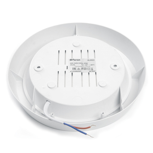 Светильник светодиодный Feron AL3020 в пластиковом корпусе 20W 6500K IP20 белый фото 2