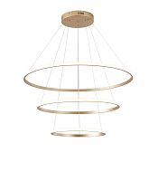 Люстра подвесная светодиодная золото LED 75Вт D20+40+60см Zortes RINGOLIGHT ZRS.33320.75C