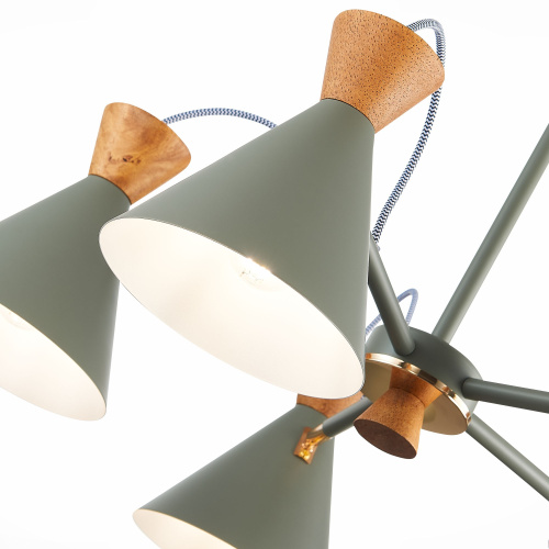 SLE125112-05 Светильник потолочный Серый, Золотистый/Серый, Темное дерево E14 5*40W MODICA фото 3