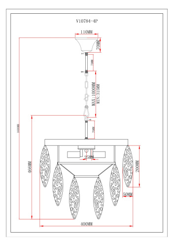 Светильник подвесной Moderli V10784-4P Souls фото 3