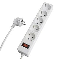 Сетевой фильтр 5-местный с/з STEKKER HM20-51-053x1мм2, 5 м, серия Optima, белый