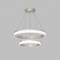 Подвесной светильник RING, ?600+400 мм, LED, 63Вт, 4000К, алюминий+акрил, сатин. никель