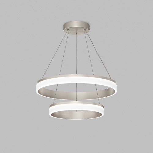 Подвесной светильник RING, ?600+400 мм, LED, 63Вт, 4000К, алюминий+акрил, сатин. никель