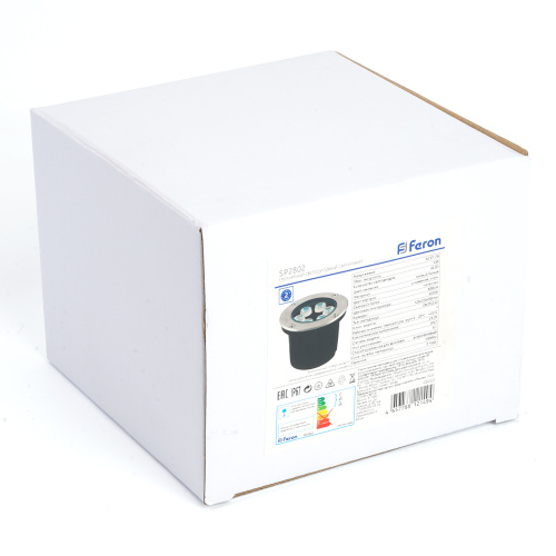 Светодиодный светильник тротуарный (грунтовый) Feron SP2802, 6W, AC/DC12-24V, низковольтный, 3000К, металлик, D120*H90mm, вн.диаметр: 90mm, IP67 фото 6