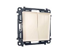 Комплект механизма 2-кл проходного выключателя AMBRELLA VOLT ALFA Бежевый глянец QUANT (AP3030, VM120) MA303020