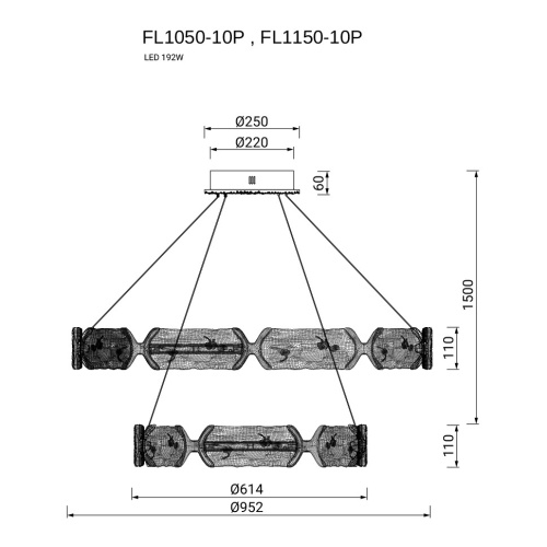 Люстра подвесная Epico Gold FL1050-10P фото 10