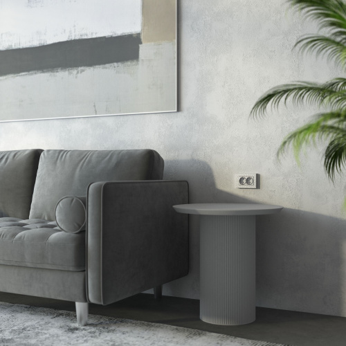 Рамка из поликарбоната для двойной розетки Hammer серебряный W0082406 фото 5