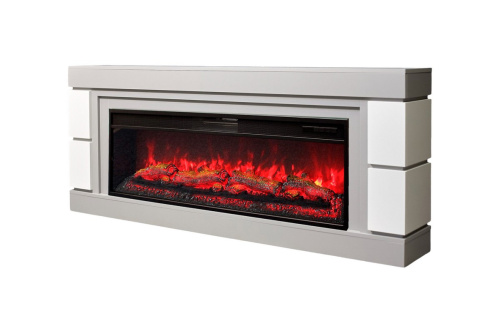 Каминокомплект ДЭНВЕР Серый камень/Белый с очагом Электроочаг JOKER/ДЖОКЕР 52 фото 2