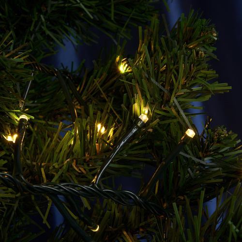 Светодиодная гирлянда Кластер Feron CL10 линейная 20м + 3м 230V 2700К, c питанием от сети, зеленый шнур фото 6