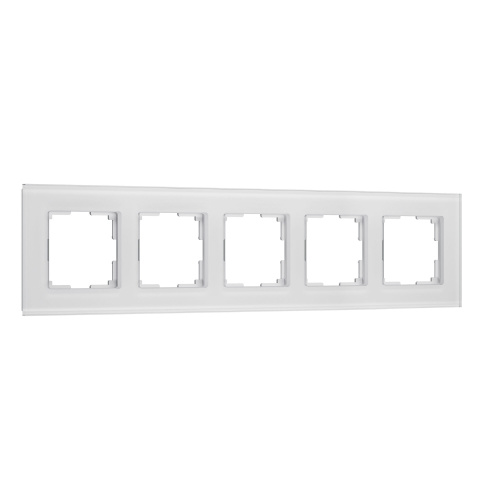Рамка из стекла на 5 постов Senso белый soft-touch W0053101 Рамка из стекла на 5 постов Senso белый soft-touch W0053101