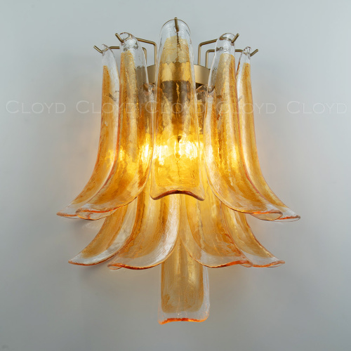 Бра Cloyd AZORES-C W2 / выс. 42 см - латунь светл. - янтарное стекло (арт.20472) фото 8