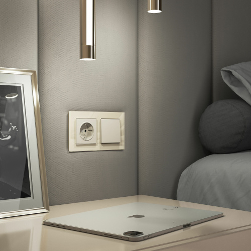 Выключатель одноклавишный проходной (айвори матовый) W1112062 фото 2 Выключатель одноклавишный проходной (айвори матовый) W1112062 фото 2