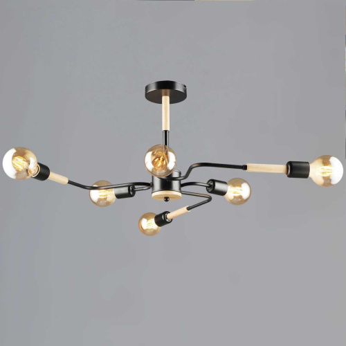 Люстра Reluce 10070-0.3-06 BK+WOOD Люстра Reluce 10070-0.3-06 BK+WOOD