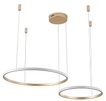 Люстра подвесная светодиодная золото LED 63Вт D40+60см Zortes RINGOLIGHT ZRS.33320.63F