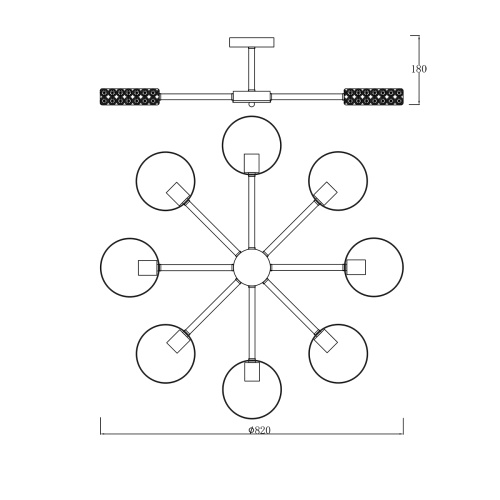 Светильник на штанге Escada 679/8P E27*60W White/Wood фото 2