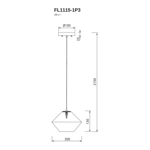 Подвесной светильник Enigma FL1115-1P3 фото 2 Подвесной светильник Enigma FL1115-1P3 фото 2