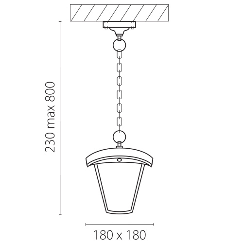 375070 Светильник уличн подвесной LAMPIONE LED 8W 360LM 3000K IP54 фото 4 375070 Светильник уличн подвесной LAMPIONE LED 8W 360LM 3000K IP54 фото 4