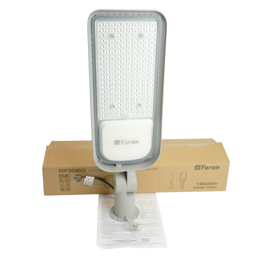 Светодиодный уличный консольный светильник Feron SP3060 150W 6400K 100-265V/50Hz, серый фото 13