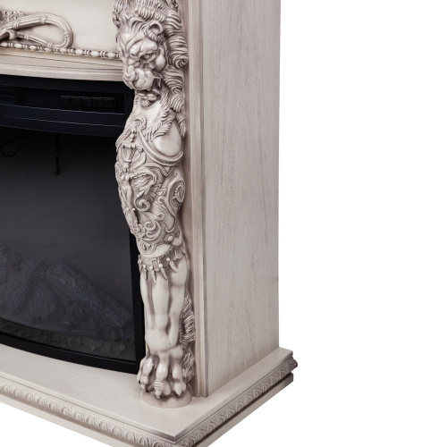 Каминокомплект ROMANO/ЛИОН Бежевый дуб с серой патиной с очагом Электроочаг FIRESPACE/ФАЕРСПЕЙС 33 фото 7