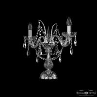 Настольная лампа с хрустальными подвесками 1411L/2/141-39 Ni Bohemia Ivele Crystal (Богемия Ивеле Кристалл)