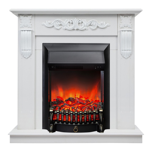 Электрокамин RealFlame Dominica DN белый матовый с очагом Fobos Lux Black Электрокамин RealFlame Dominica DN белый матовый с очагом Fobos Lux Black