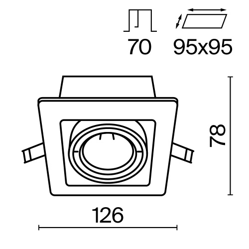 Встраиваемый светильник Technical DL008-2-01-B фото 7