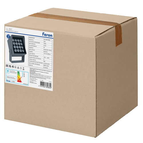 Светодиодный светильник ландшафтно-архитектурный Feron LL-897  AC220-240 25W синий IP66 квадрат фото 12