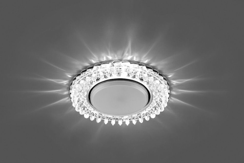 Светильник встраиваемый с белой LED подсветкой Feron CD4027 потолочный GX53 без лампы прозрачный фото 2