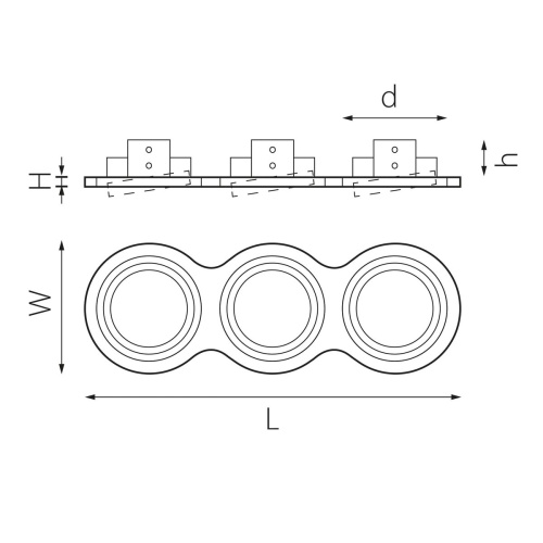 Комплект из светильника и рамки Lightstar Intero 111 (217939+217906+217906+217906) i939060606 фото 2