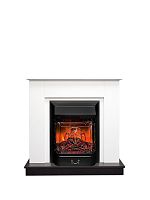Каминокомплект АСТИ Белый/Уни Неро с очагом Электроочаг MAJESTIC LUX RC/МАДЖЕСТИК С ПУЛЬТОМ