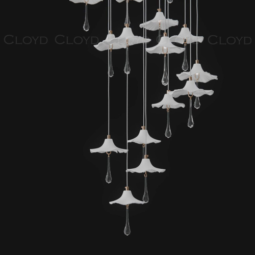 Люстра Cloyd SHANGRILA C33 / выс. 250 см - керамика - золото (арт.11335) фото 2 Люстра Cloyd SHANGRILA C33 / выс. 250 см - керамика - золото (арт.11335) фото 2