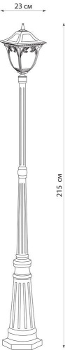 Светильник садово-парковый Feron PL4087 четырехгранный, столб  100W E27 230V, черное золото фото 2