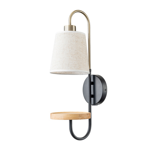 Настенный светильник Escada 582/1A E14*40W Black/Brass/Wood фото 2 Настенный светильник Escada 582/1A E14*40W Black/Brass/Wood фото 2