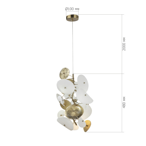 SL1518.303.05 Светильник подвесной ST-Luce Латунь/Белый G9 5*5W 4000K DAHLIA фото 2