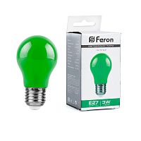 Лампа светодиодная Feron LB-375 E27 3W матовая 230V зеленая