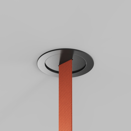 TR5513-BK Встраиваемое основание с возможностью подачи питания треку-ремню Belty, серия Base. Не вмещает блок питания. D100*H72мм, монтажный D90мм, IP20, черный, алюминий фото 6