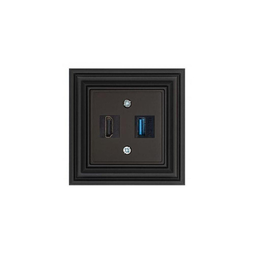 Розетка HDMI/USB Liregus Retro черный матовый 29-239 Розетка HDMI/USB Liregus Retro черный матовый 29-239