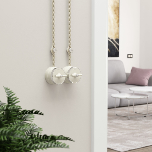 Выключатель на 4 положения двухклавишный Vintage слоновая кость матовый/хром W5822055 фото 6 Выключатель на 4 положения двухклавишный Vintage слоновая кость матовый/хром W5822055 фото 6