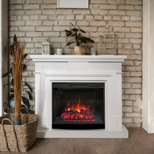 Каминокомплект MARCO/СМАРТ Белый с очагом Электроочаг SPARTA 25.5 фото 3