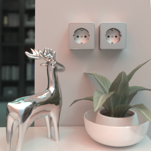 Розетка с заземлением Gallant серебряный W5071006 фото 3