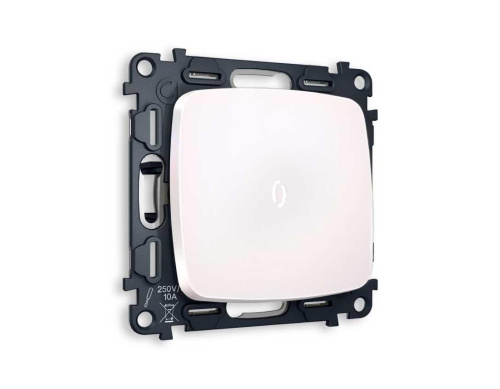 Комплект механизма 1-кл выключателя AMBRELLA VOLT с подсветкой 5600K OMEGA Жемчуг QUANT (OP2020, VM101, G14W) MO202015