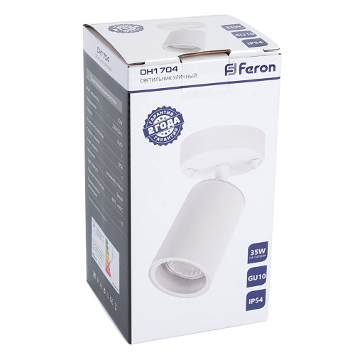 Светильник садово-парковый Feron DH1704, на стену, GU10 230V, белый (на стену) фото 9