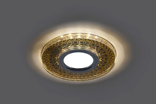 Светильник встраиваемый с LED подсветкой Feron CD981 потолочный MR16 G5.3 прозрачный, золото фото 2