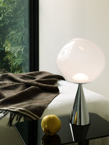 Настольная лампа Melt Cone Fat opal/silver фото 2