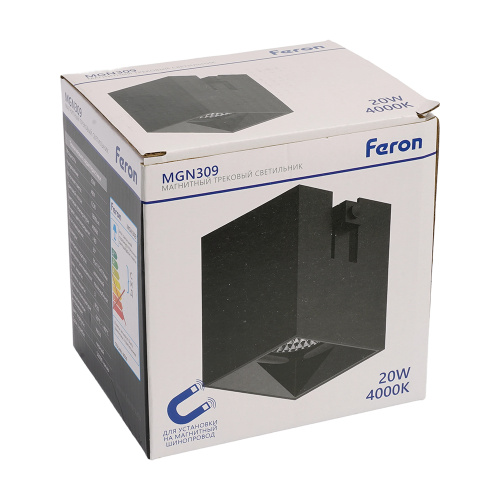 Светильник светодиодный Feron MGN309 трековый низковольтный 20W, 1800 Lm, 4000К, 35 градусов, черный фото 8