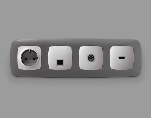 Лицевая панель розетки AMBRELLA VOLT OP4140 фото 2