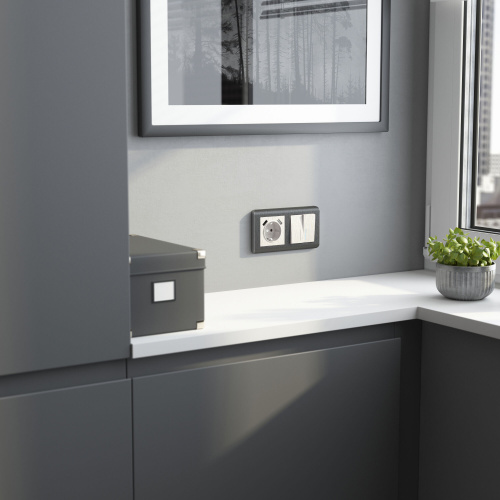 Выключатель двухклавишный с подсветкой (перламутровый рифленый) W1120113 фото 2